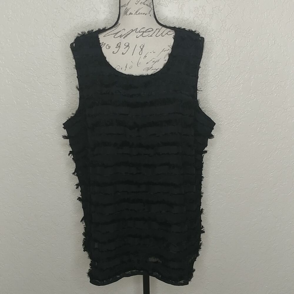 Halogen Sleeveless Top Black Size 2X